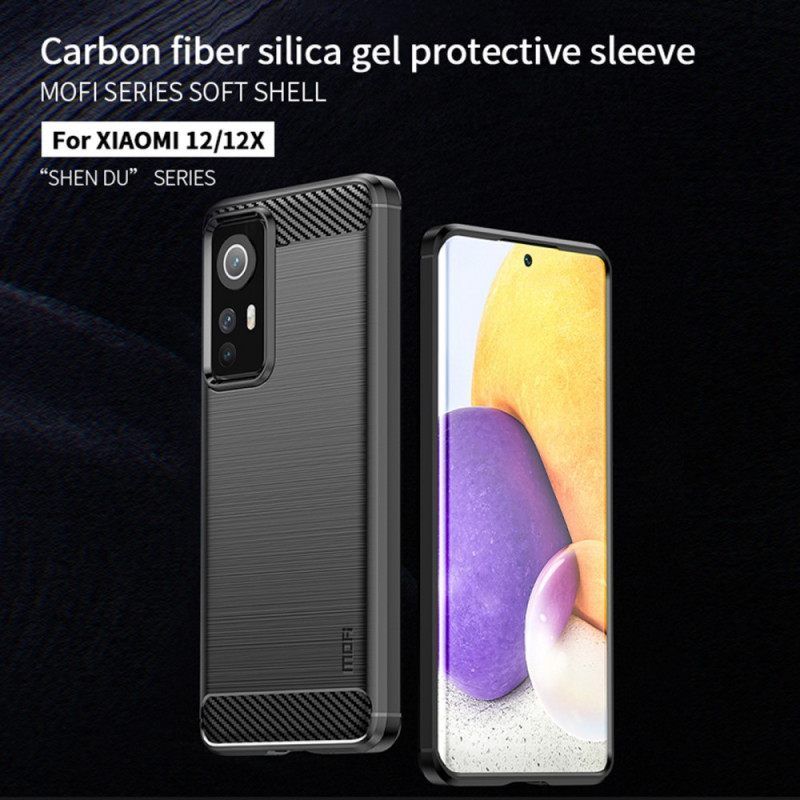 θηκη κινητου Xiaomi 12 / 12X Mofi Brushed Carbon Fiber